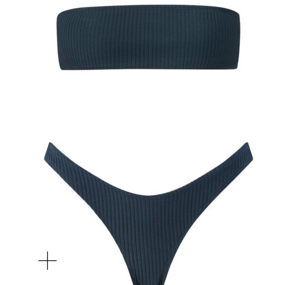 Triangl navy blue bikini with neoprene case